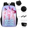 K-Pop 3-teiliges Schulrucksack-Set Mehrfarbiger Schülerrucksack Umhängetasche Federmäppchen Kombi Campus-Tasche