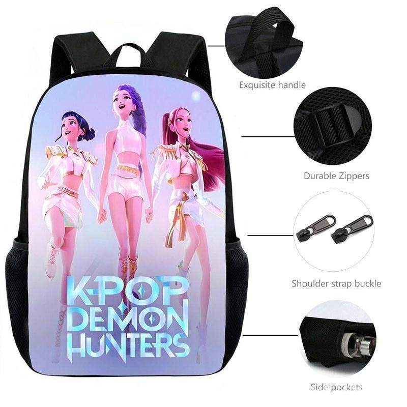 K-Pop 3-teiliges Schulrucksack-Set Mehrfarbiger Schülerrucksack Umhängetasche Federmäppchen Kombi Campus-Tasche