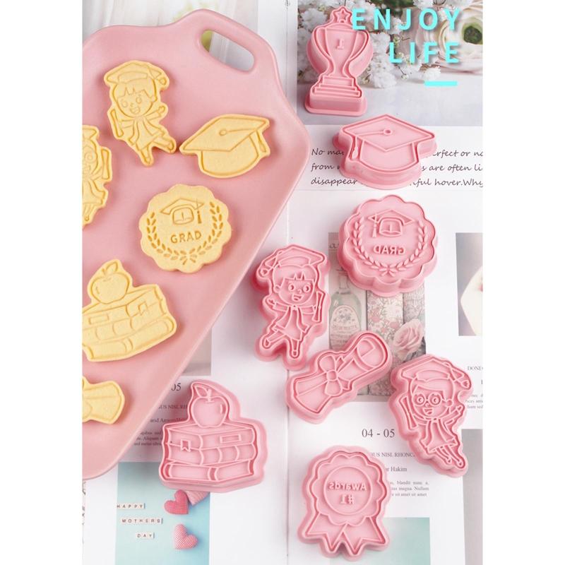 Cookie Cutters Graduation Series Biscuit Mold Baking Tool Kitchenware Plastic Material DIY Gadget Gift for Baking Lovers