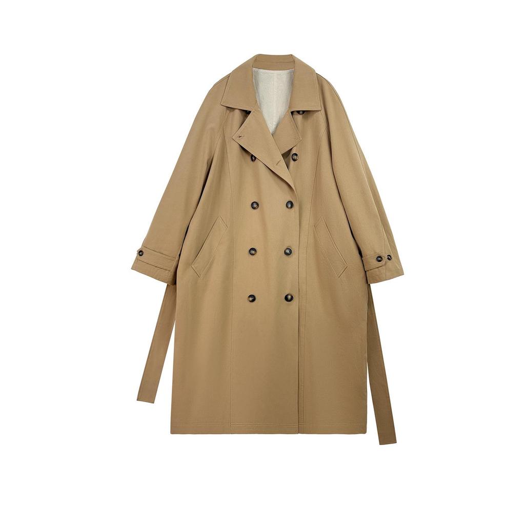 Trench da Donna Taglie Forti Stile Coreano Ultra-Lungo Ampio con Collo Rialzato – Giacca Casual alla Moda, Versatile, Anti-Età