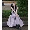 Purple Sleeveless Vest Dress Women's New Small Summer Wear Long Dress