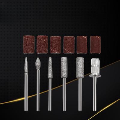 12 Pezzi Anello Carta Vetrata per Unghie Testa Lucidante Combinazione Lucidatura Unghie, Hardware Diamantato Galvanizzato Bastoncino Lucidante per Unghie