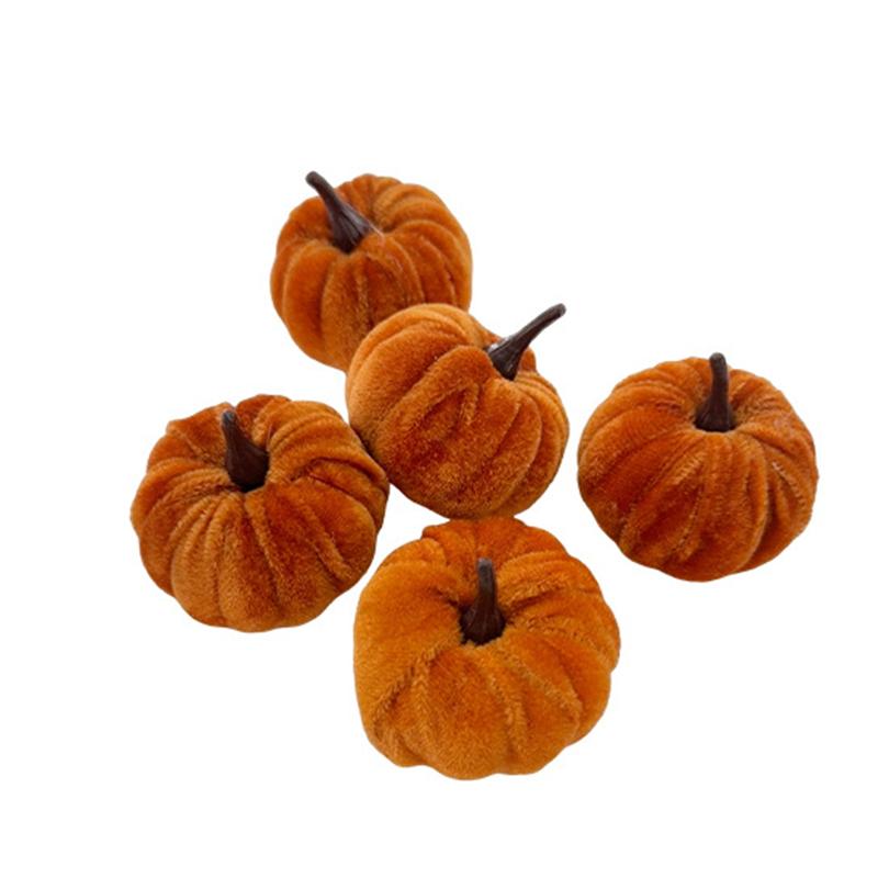 5PCS Halloween Pumpkin Set 5CM Artificial Pumpkin Decorations Halloween Party Foam Pumpkin Desktop Ornament Halloween Decor