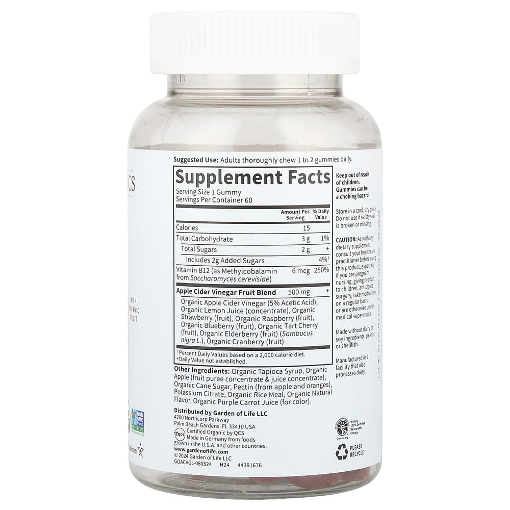 Garden of Life mykind Organics Apple Cider Vinegar Vegan Gummies 60 Count