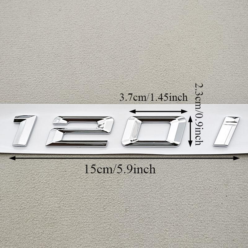 3D ABS Chrome Car Letters Logo 118i 120i 125i Rear Trunk Badge Emblem Sticker For BMW 118i 120i 125i Tail Marking Accessories CB4