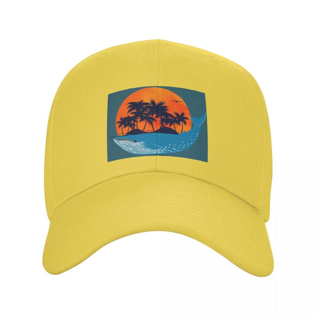 Cartoon Whale Ocean Animal Sunset Print Baseball Caps Snapback Men Women Hats Outdoor Cap Hip Hop Baseball Hat Casquette