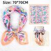 Flowers Print Women Silk Scarf 70*70cm Hair Scarf Fashion Hijab Bandana