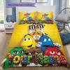 Custom Name M&M's Sweet Fun Bedding,Quilt Set Quilt Cover Pillowcase Home Birthday Gift (1 * duvet cover + 2 * pillowcase, without core)