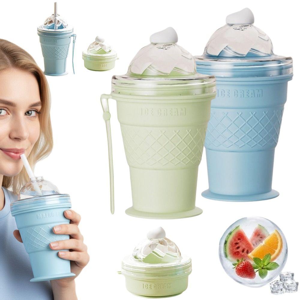 Silicone Foldable Ice Ball Cup Press Easy Demoulding Ice Ball Maker Mold Travel Camping