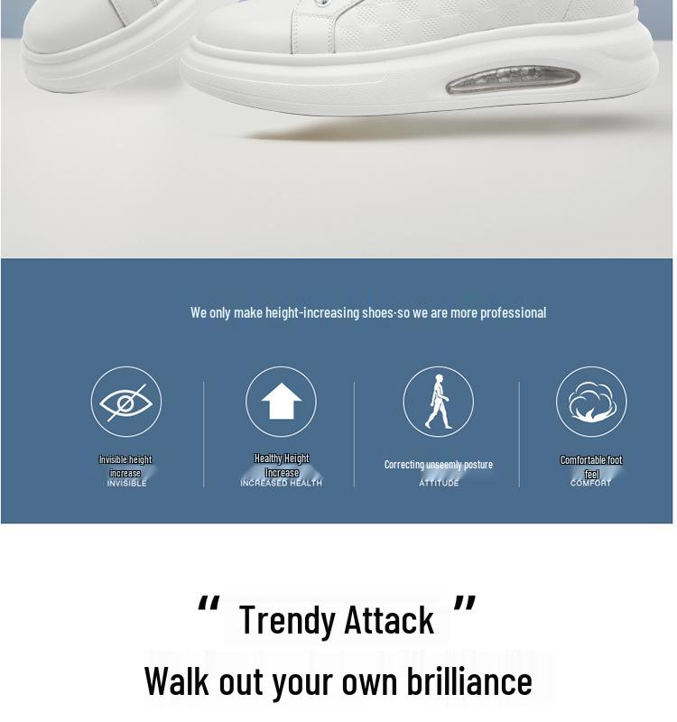 2025 Autumn Men's 6cm Height-Boosting Sneakers: Trendy, Versatile, Invisible Lift