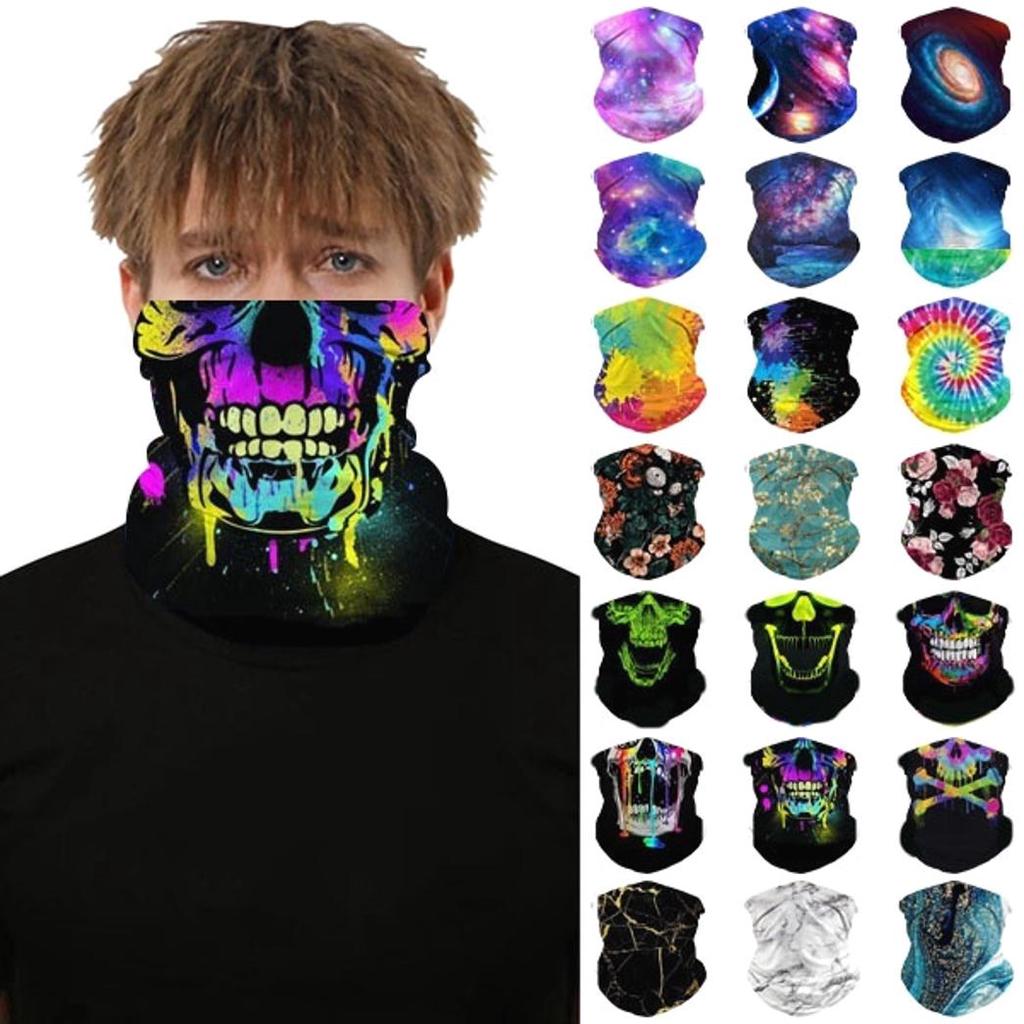 36 stylů multifunkční šátková maska prodyšná poloviční obličejová bezešvá bandana rave maska na obličej