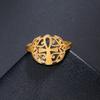 Dawapara Egyptian Ankh Cross and Eye of Horus Elegant Ring Stainless Steel Wedding Band Religious Gift