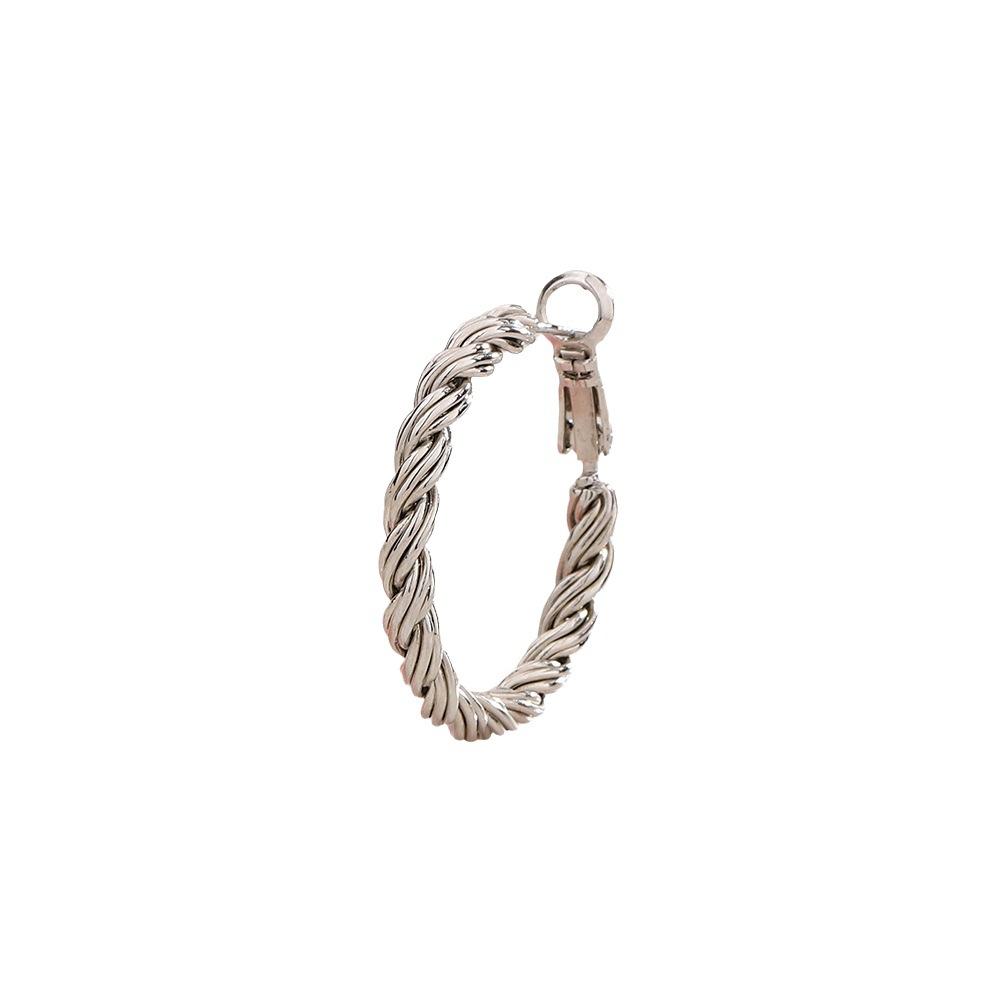 Coarse Twist Ear Buckle Ins Wind Simple Plain Ring Earrings Douyin Live Broadcast Drainage Model Woven Circle Large Earrings Girlfriend
