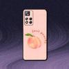 Peach Peachy Cute Phone Case For Samsung S10,S21,FE,S21,Note 20,10 S25,S24,S23,Ultra,S9,S22,Plus Soft Silicone Black Cover