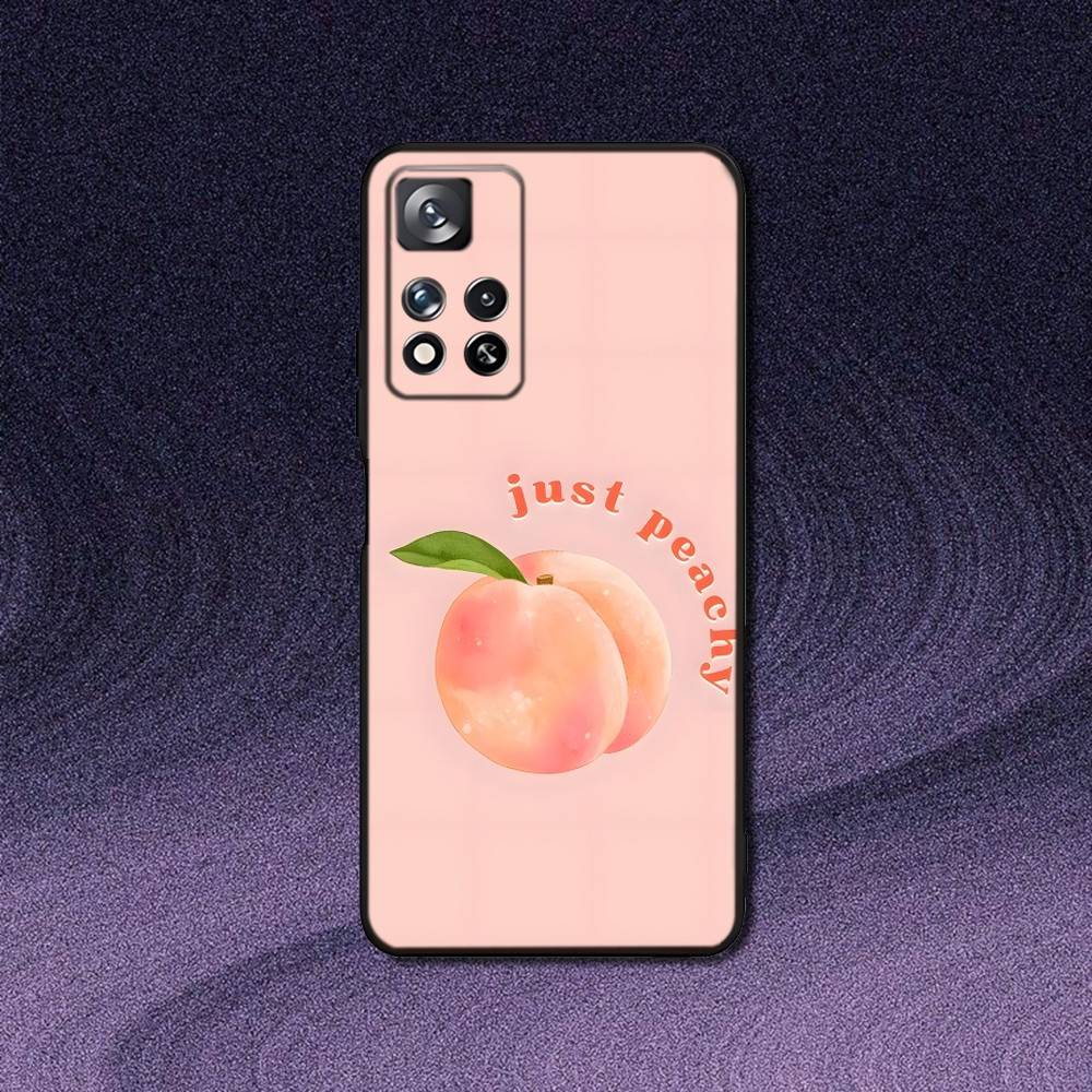 Peach Peachy Cute Phone Case For Samsung S10,S21,FE,S21,Note 20,10 S25,S24,S23,Ultra,S9,S22,Plus Soft Silicone Black Cover