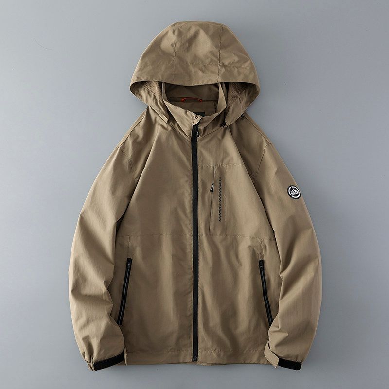 Outdoor Soft Shell Parka Outdoor Jacket Coat Male Trendy Spring & Fall American Waterproof Jacket Export Export Men's Trench Coat