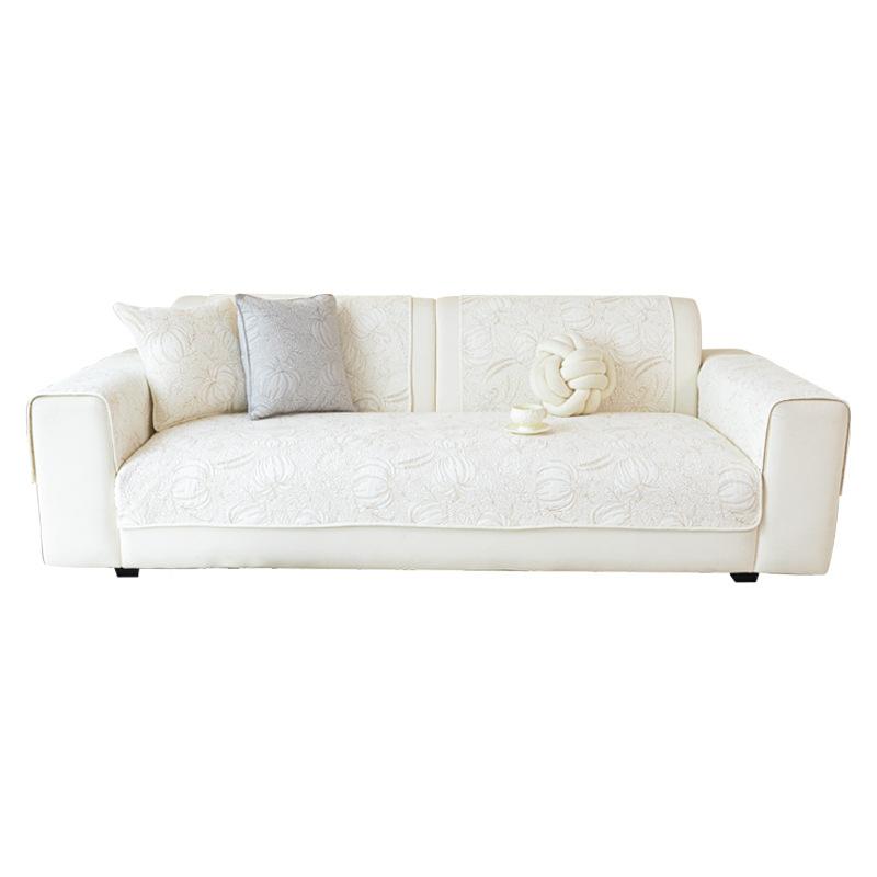 Baumwoll-Sofakissen Universalstoff Rutschfester Sofabezug Creme Wind Wohnzimmer Gerade Reihe Sofasitzkissen Sommer