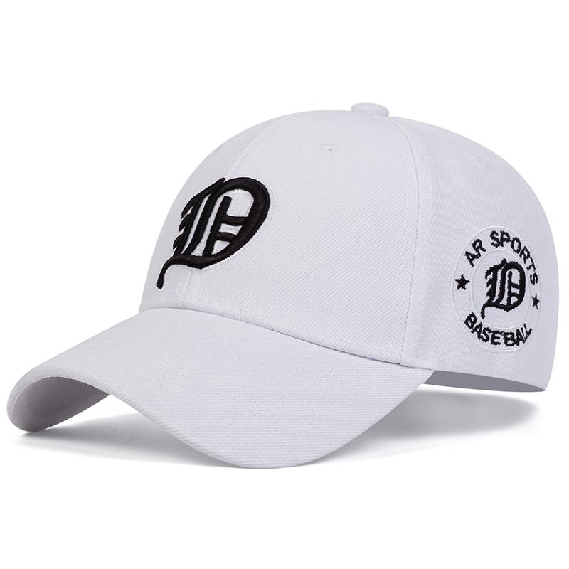 

Унисекс Готические бейсболки с вышивкой буквы D Весна Осень Уличные Регулируемые Повседневные Шляпы Солнцезащитная шляпа белый