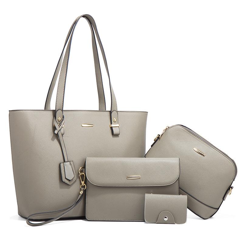 Trendy Women's Handbag Set 4-Piece Retro Top Handle Satchel Simple Elegant Crossbody Shoulder Bag Large Capacity