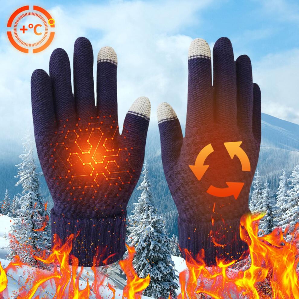 Winter Gloves, Warm Womens Winter Gloves, Touchscreen Knit Glove for Cold Weather