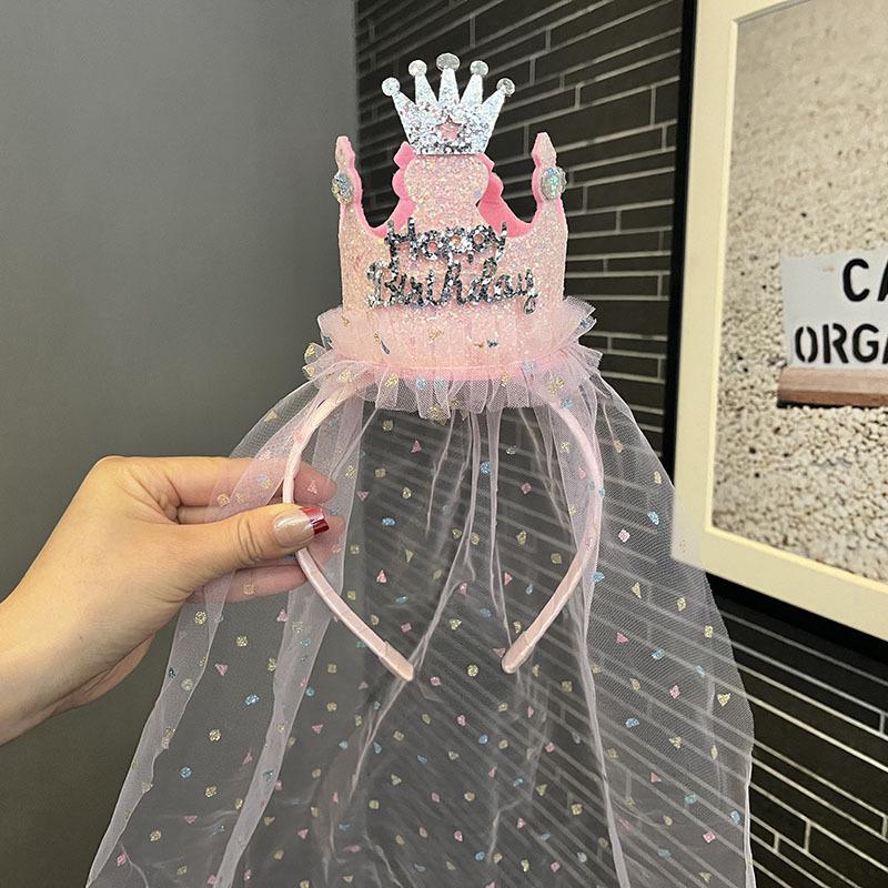 

Винтажная кружевная фата-бант, диадема со стразами, повязка на голову для девочек