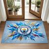 Manchester City Design Crystal Velvet Rug Soft Decorative Mat for Bedroom Entrance