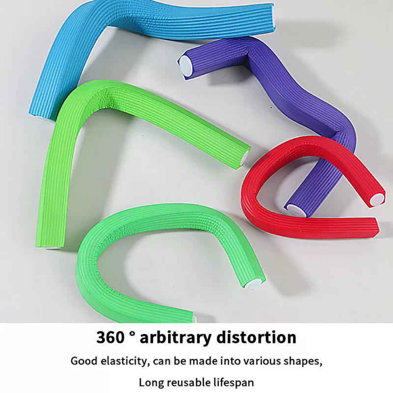10pcs Flexible Hair Curling Rod Square Hair Curler Makers Soft Foam Bendy Twist Curls Flexi Rollers Styling Tools DIY No Heat