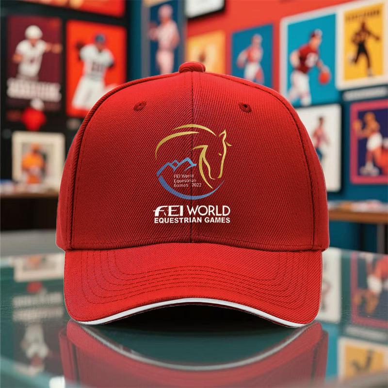 

1pc 2025 New Summer Autumn Unisex Lightweight Baseball Cap with FEI Equestrian World Games PrintAppropriate for Any Season One Size