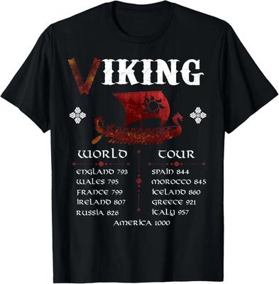 Wikinger Welttour T-Shirt Wikingerkrieger Geschichte Ruhm T-Shirt