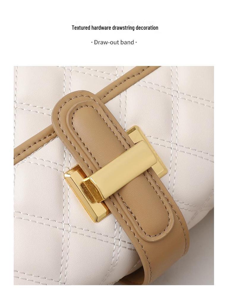 Spring 2025 Fashion: Women's Versatile Diamond Pattern Chain Crossbody Bag