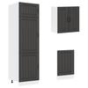 8 Piece Kitchen Cabinet Set Kalmar Black Wood Based Material