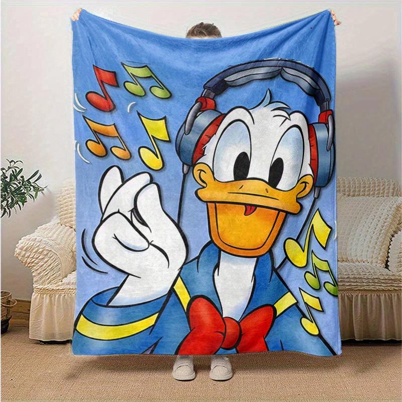 

1pc, Donald Duck Music Notes Headphones Home Decorative Throw Blanket, Perfect for Couch, Bed, Travel, Camping, Car, Beach, Office Nap, Soft Coverlet 130x150cm