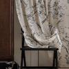 1PC NAPEARL Linen Texture Printed Sheer Curtain New Chinese Ink Bamboo Pattern Tulle for Living Room Bedroom Balcony Window Home Decor