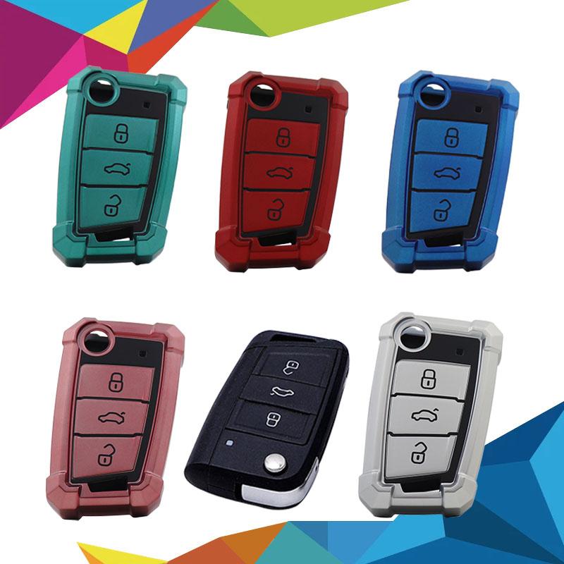 TPU Mecha Car Remote Key Cover Case Shell Key Fob for Golf 7 MK7 Tiguan MK2 SEAT Ateca Leon FR 2 Ibiza Skoda Octavia Protector Holder