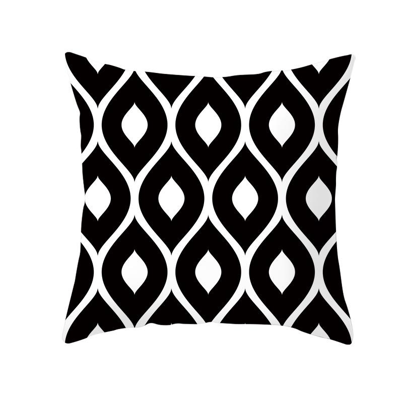 Red, Blue and Black Geometric Cushion Cover, Peach Skin Print Pillow Cover, Square Sofa Cushion, Home Textiles and Household Products