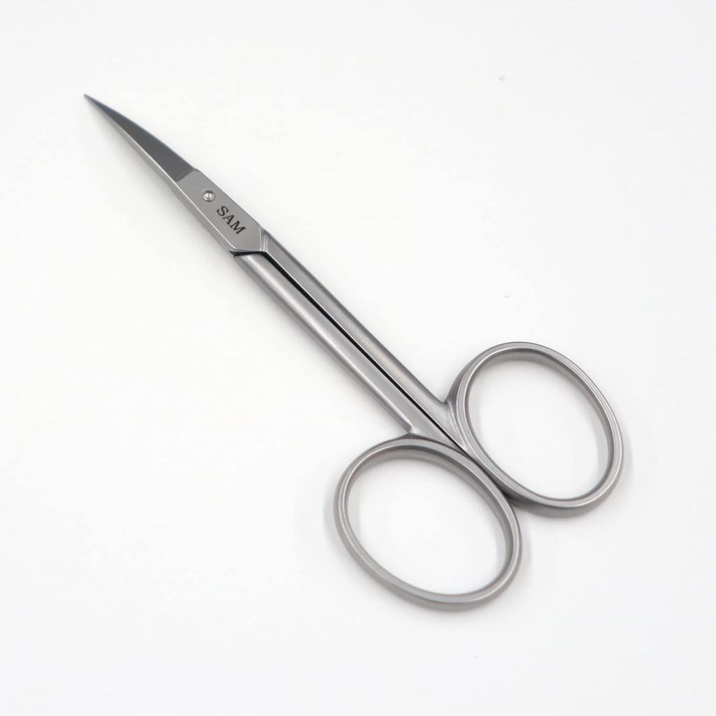 Kiya SAM Eyebrow Curved Embroidery Stainless Steel Scissors, Tip, Scissors,