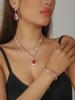 Elegant Rhinestone Zirconia Necklace & Jewelry Set for Bridal & Evening Wear