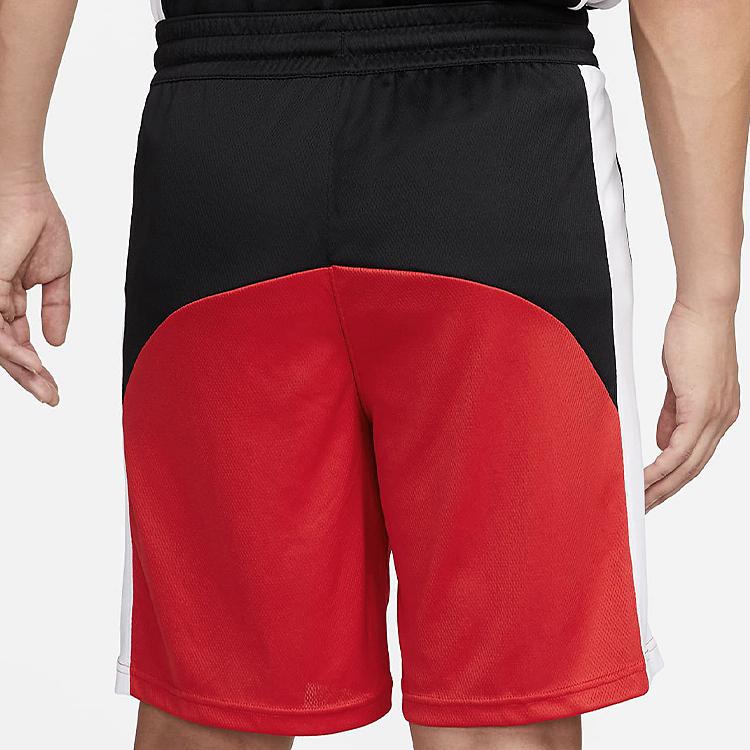 Nike Color-Block Logo Drawstring Shorts Men Bottoms Black Red DQ5827-011