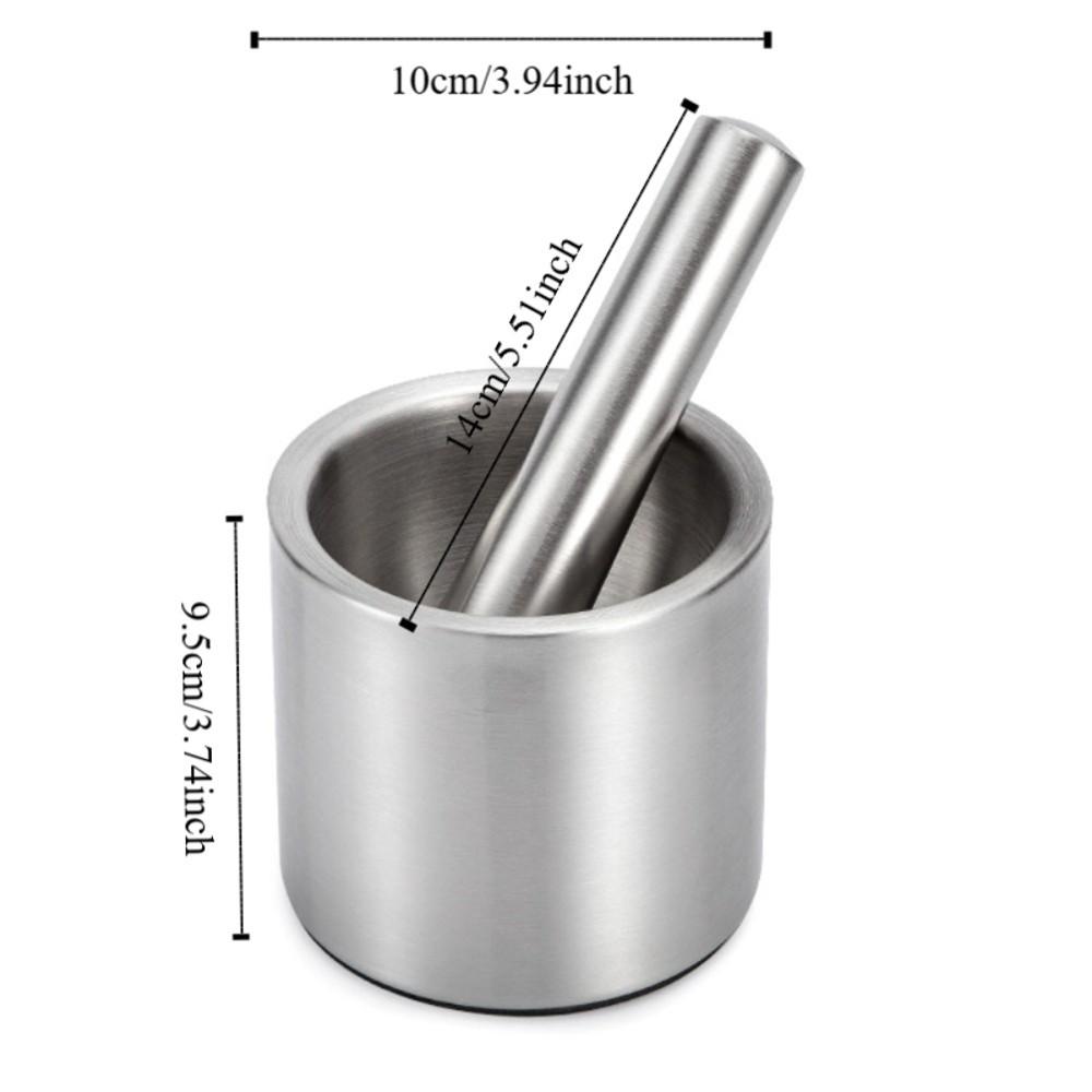 Rust Proof Mortar and Pestle Set Manual Garlic Mashing Jar Herbs Grinding Bowl  Lemon