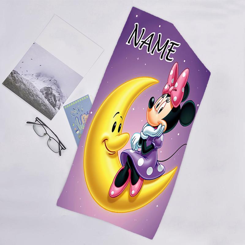 1pc Minnie7 Beach Towel with Custom Name, Beach/Swimming/Bath/Picnic/Camping Towel, Suitable for Seaside Beaches