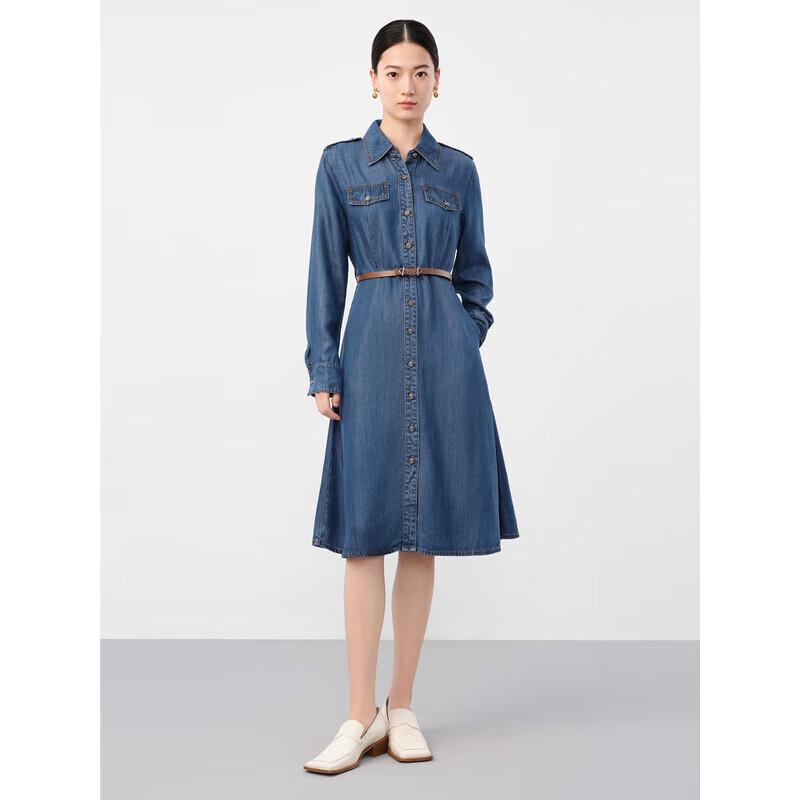 

Anna Kou Women s Tencel Denim X-Line Midi Dress M
