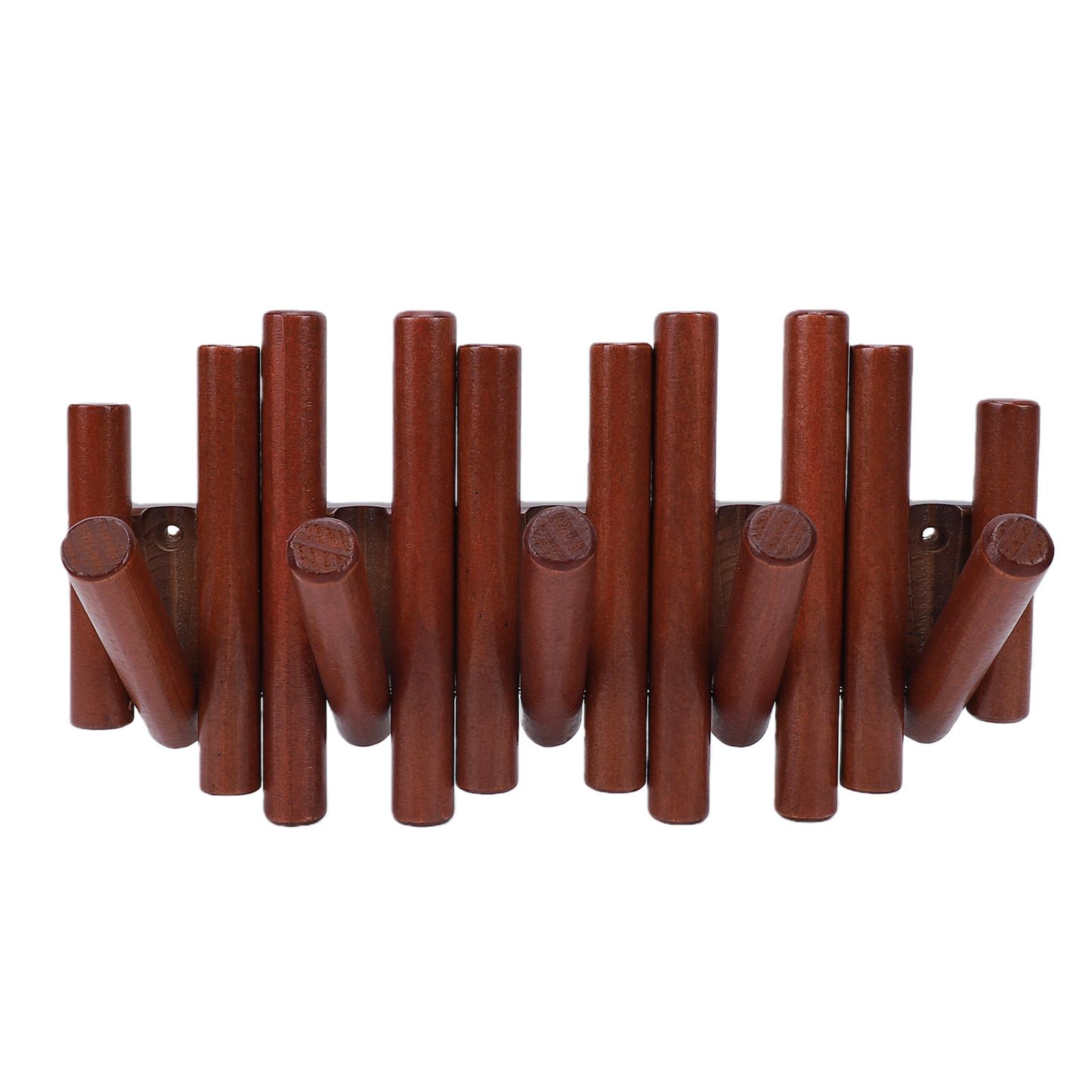 

Wall Mounted Coat Rack Solid Wood Pegs Clothing Hanger for Bedroom Door Back Decoration