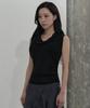 ZIZEMUSEUM Mesh Hooded Sleeveless Top (Black)