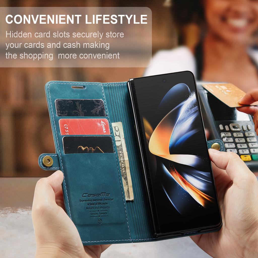 Full Coverage Card Holder Phone Bag Case For Samsung Galaxy Z Fold 4 Fold5 Fold4 Fold 5 5g Zfold4 Zfold5 Non -Slipp Matte Cases