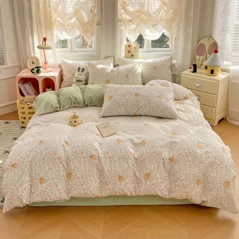 2025 New Spring and Summer Quilt Cover Three-piece Skin-friendly Grinding 13070 High-count Cotton Four-piece Bedding