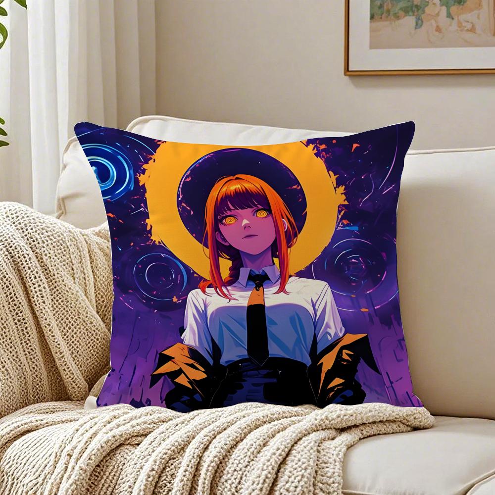 anime violent CChainsaw MMan Cushion Cover Pillowcase Antidustmite living Room Sofa Decor Cushion Room