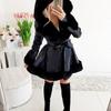 Fur Jackets Women Elegant Fur Belt Coat Streetwear Lapel Warm Hooded Jacket