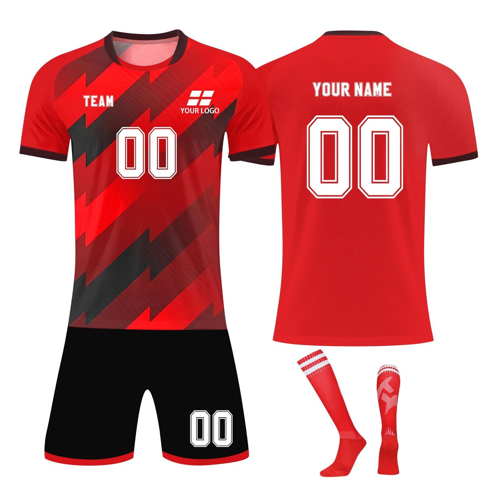 

Комплект персонализированных рубашек для мужчин и девочек с именем и номером, футбольные майки на заказ для мальчиков, тренировочный костюм S красный