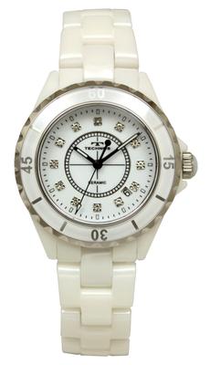 Technos T9C06WW Men's White Ceramic Date Watch