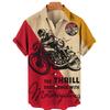 Hawaiian Colorful Sci-Fi Space War Elements Printing Breast Pocket Short Sleeve Shirt  Loose Versatile Casual Sports Summer Men